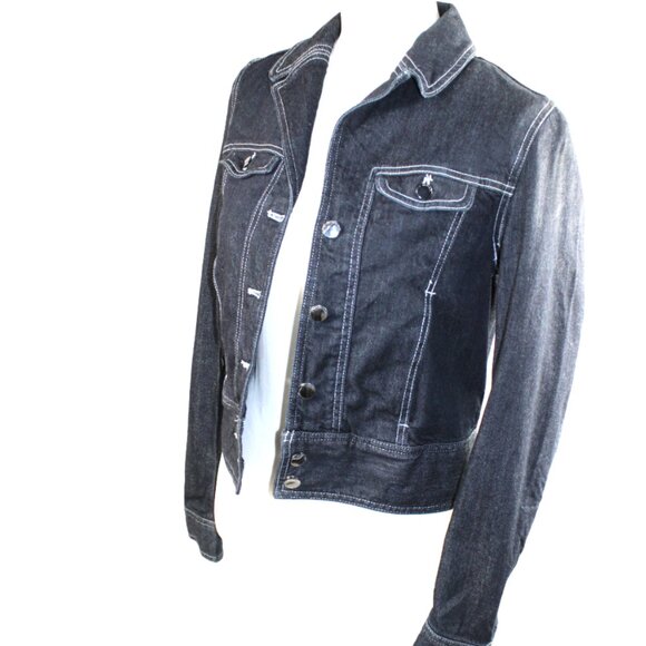 Elie Tahari Dark Blue Denim Jacket, Size Small - Picture 4 of 8